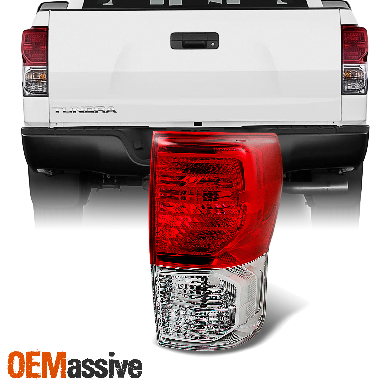 Fits 10-13 Tundra Pickup Red Clear Taillight Lamp Set Passenger Right
